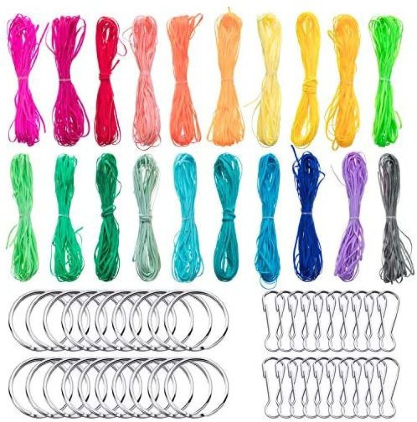 eBoot 20 Colors Plastic Lacing Cord Lanyard String Gimp Ropes for Bracelet  DIY Craft Jewelry Making with 40 Pieces Snap Clip H - 20 Colors Plastic  Lacing Cord Lanyard String Gimp Ropes